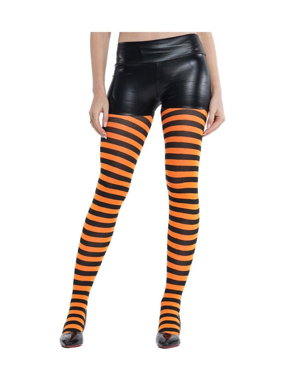 Tigerstars Orange Striped Opaque Halloween Costume Tights